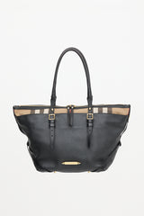 Burberry Leather & Check Shoulder Bag