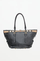 Burberry Leather & Check Shoulder Bag