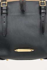 Burberry Leather & Check Shoulder Bag
