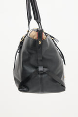 Burberry Leather & Check Shoulder Bag