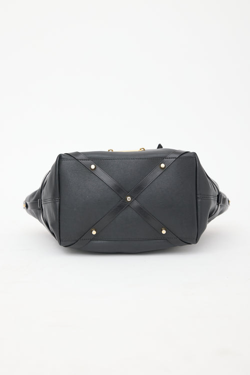 Burberry Leather & Check Shoulder Bag
