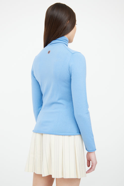 Burberry Blue Turtleneck Sweater