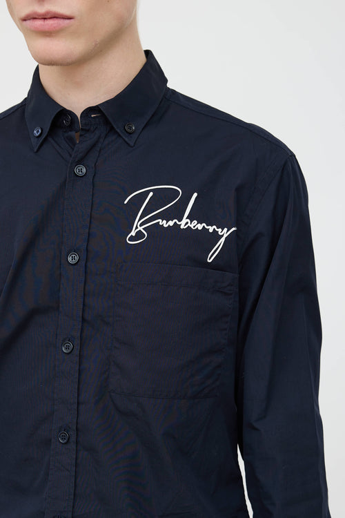 Burberry Logo Button Up Shirt