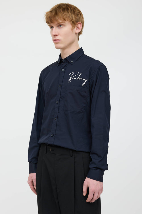Burberry Logo Button Up Shirt