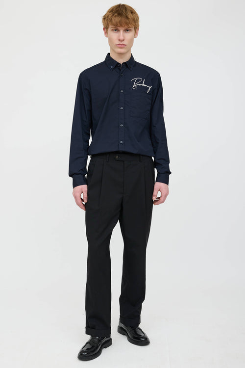 Burberry Logo Button Up Shirt