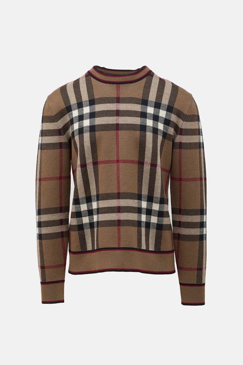 Burberry Merino Wool Check Sweater