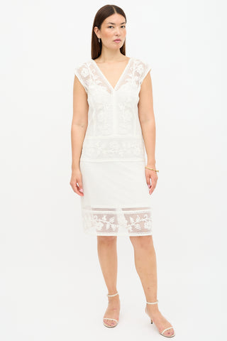 Burberry Mesh Embroidered Dress