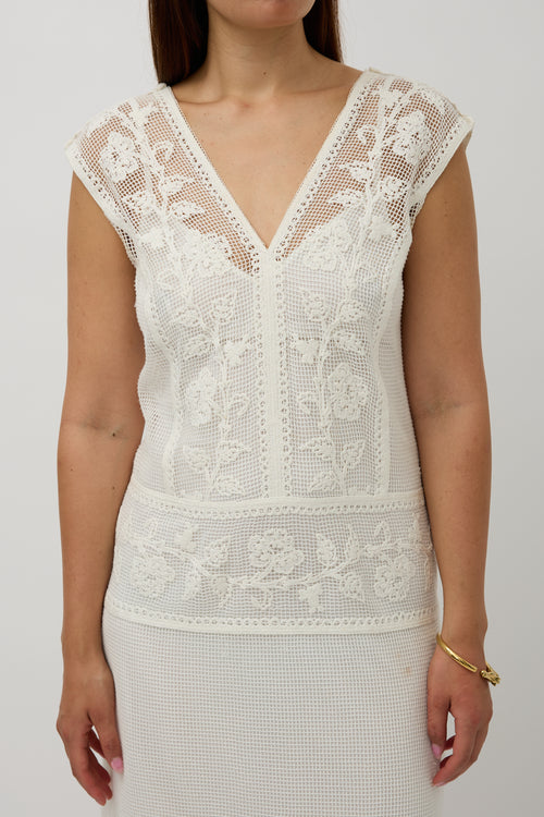 Burberry Mesh Embroidered Dress