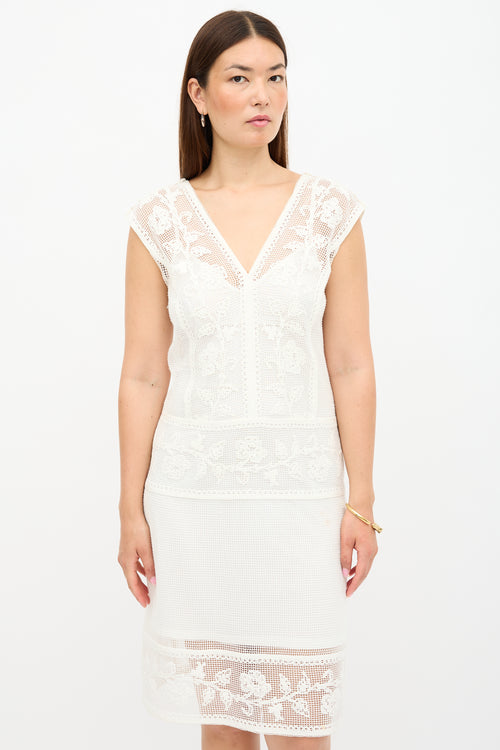 Burberry Mesh Embroidered Dress