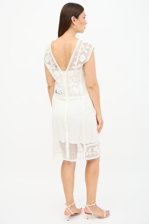 Burberry Mesh Embroidered Dress
