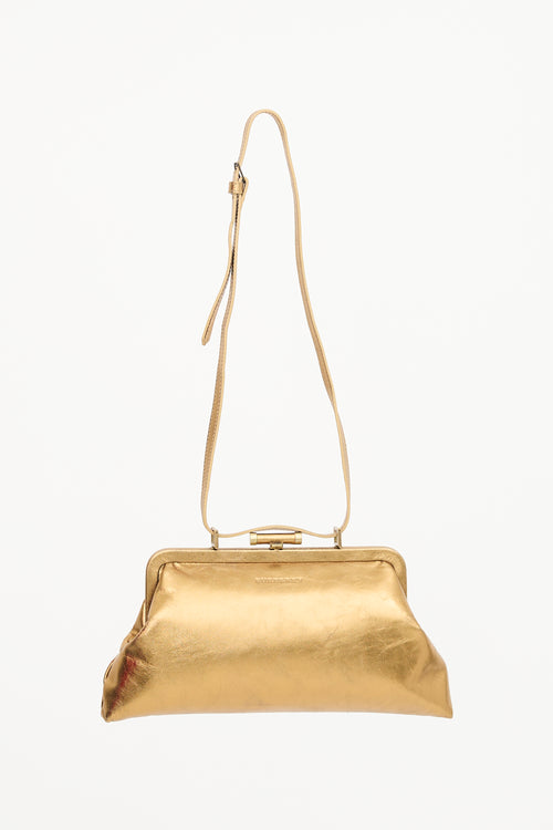 Burberry Metallic Leather Clutch Bag