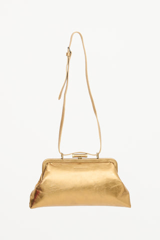 Burberry Metallic Leather Clutch Bag