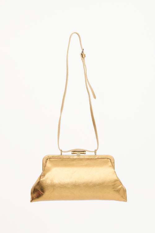 Burberry Metallic Leather Clutch Bag