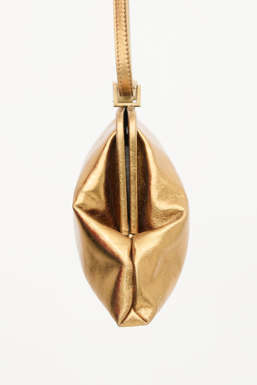 Burberry Metallic Leather Clutch Bag