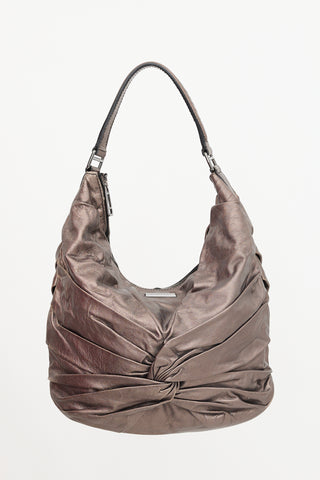 Burberry Metallic Leather Maggie Knot Bag