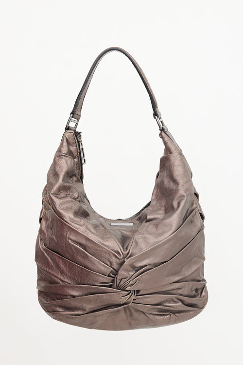 Burberry Metallic Leather Maggie Knot Bag