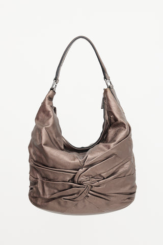 Burberry Metallic Leather Maggie Knot Bag