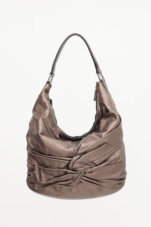 Burberry Metallic Leather Maggie Knot Bag