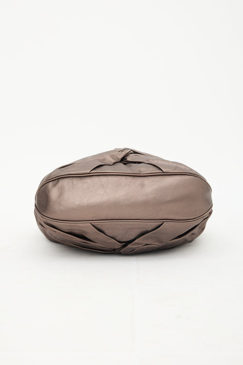 Burberry Metallic Leather Maggie Knot Bag