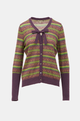 Burberry Mohair Patterned Cardigan