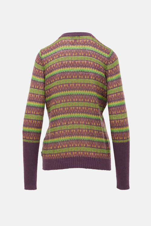 Burberry Mohair Patterned Cardigan