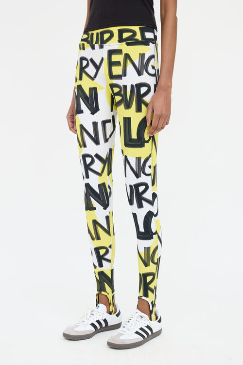 Burberry Yellow Multi Colour Stirrup Legging