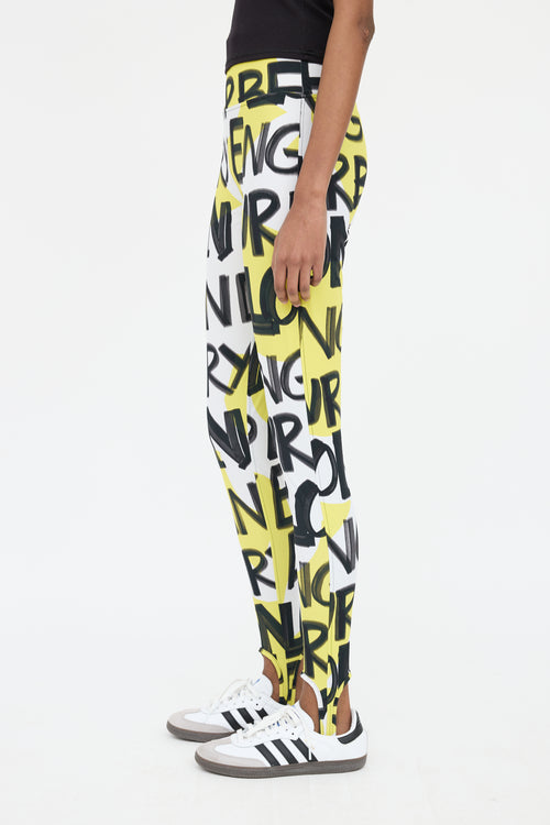 Burberry Yellow Multi Colour Stirrup Legging