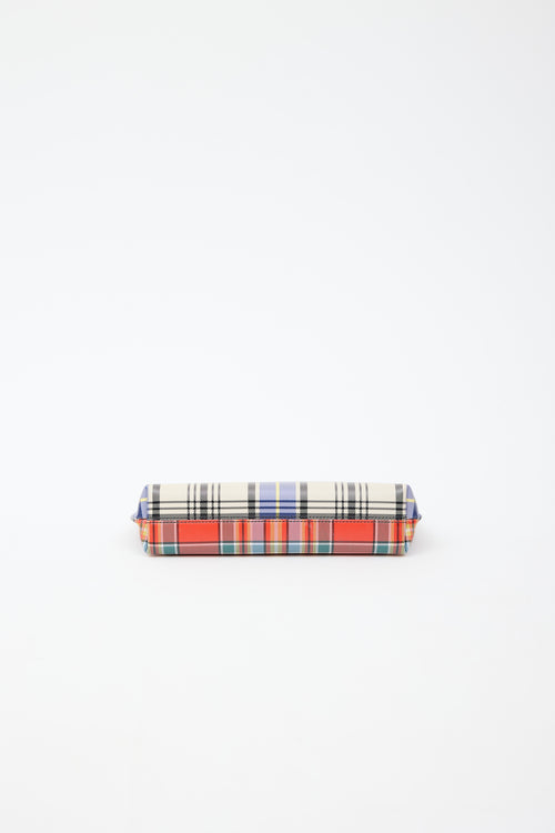Burberry Two Tone Plaid Clutch