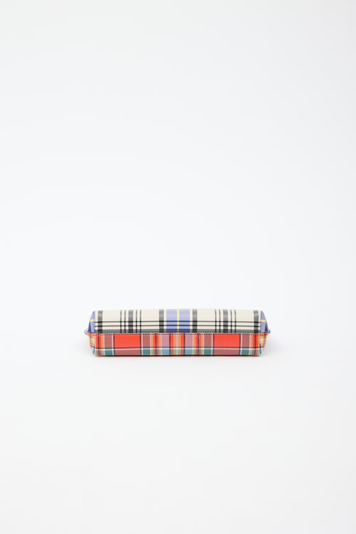 Burberry Two Tone Plaid Clutch