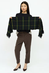 VSP Archive Green, Yellow & Navy Gordon Tartan Wool Scarf
