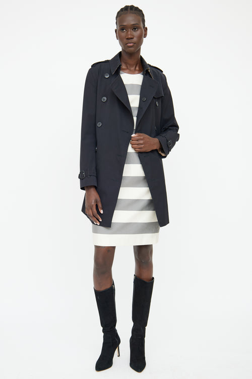 Burberry Black Short Belted Trench Coat