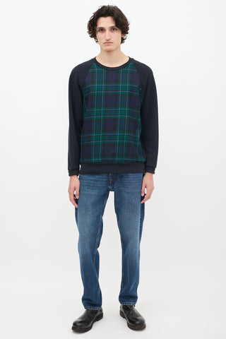 Burberry Navy & Green Novacheck Crewneck