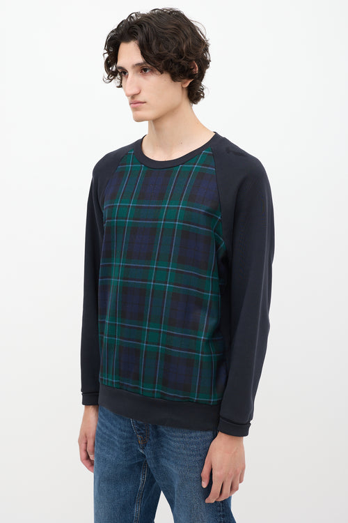 Burberry Navy & Green Novacheck Crewneck