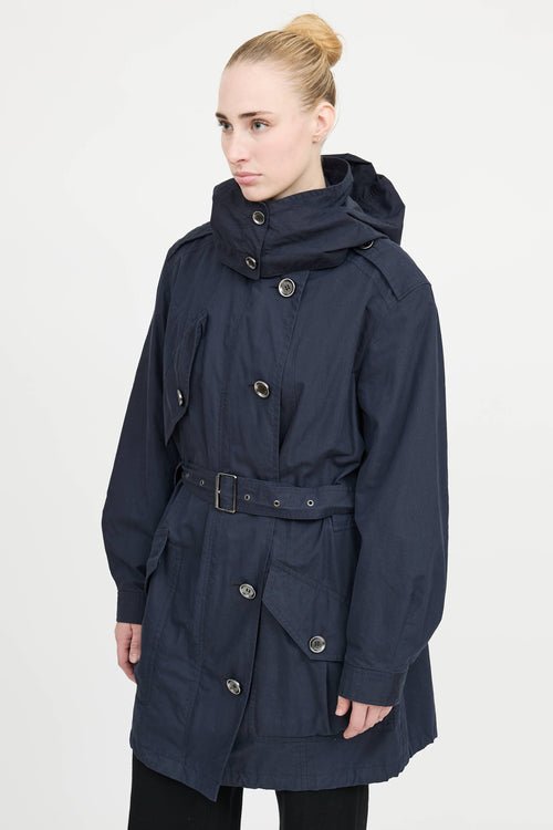 Burberry Hooded Belted Parka