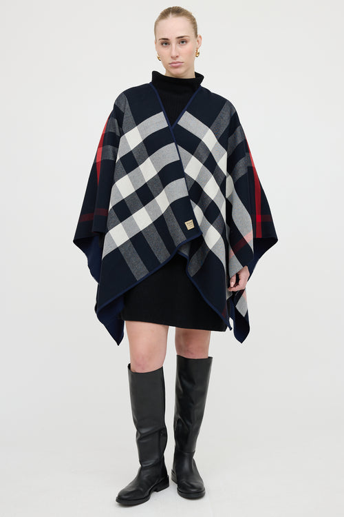 Burberry Wool Check Cape
