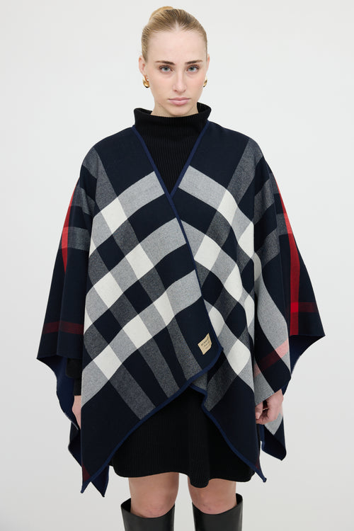 Burberry Wool Check Cape