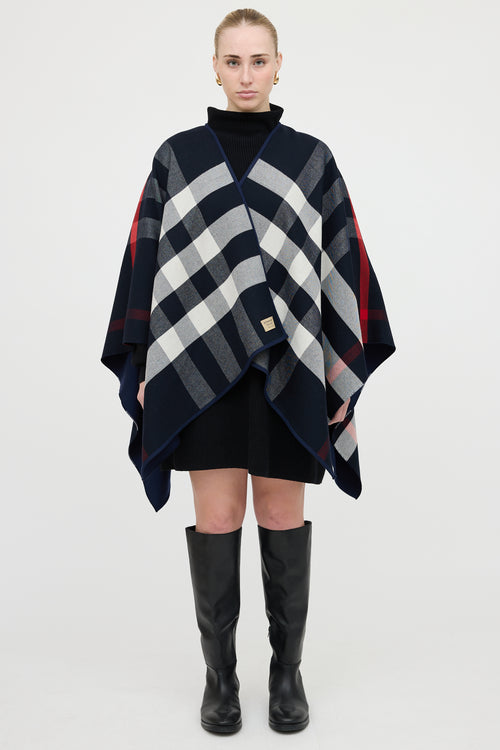 Burberry Wool Check Cape