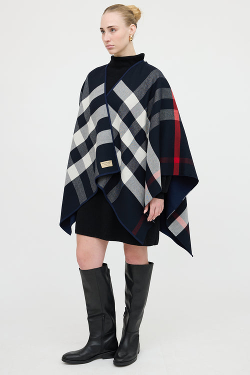 Burberry Wool Check Cape