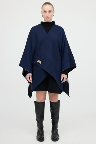 Burberry Wool Check Cape