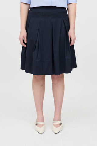 Burberry Cotton Pleated Skirt