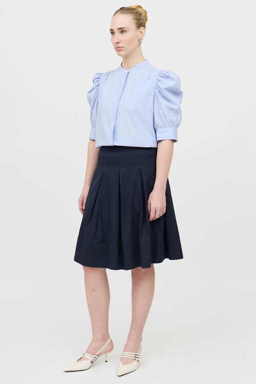 Burberry Cotton Pleated Skirt