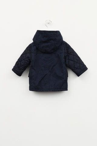 Burberry Kids Navy Quilted Toggle Coat