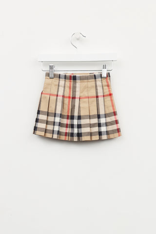 Burberry Kids Nova Check Pleated Skirt