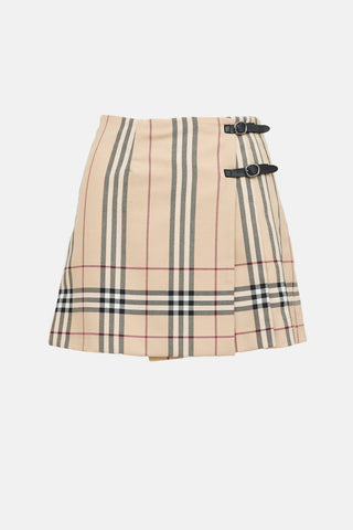 Burberry Buckled Pleated Skirt