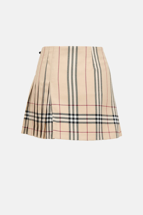 Burberry Buckled Pleated Skirt