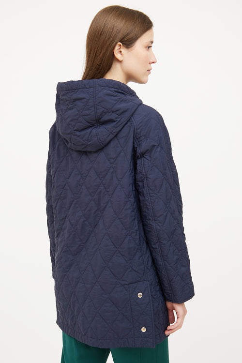 Burberry Navy Quilted Check Jacket