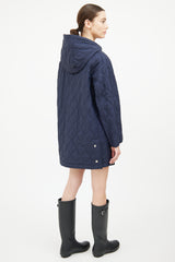 Burberry Navy Quilted Check Jacket