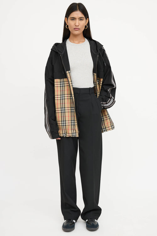 Burberry Nylon Nova Check Hooded Jacket