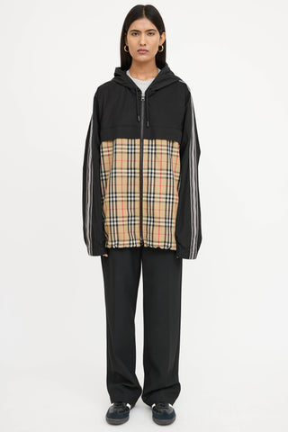 Burberry Nylon Nova Check Hooded Jacket