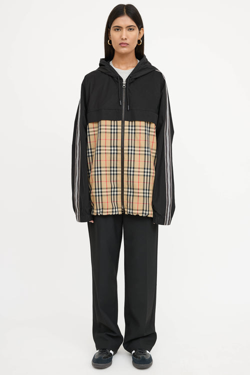 Burberry Nylon Nova Check Hooded Jacket